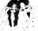お写真から繊細なイラストをお作りします 白黒+ワンポイントカラーでカッコ可愛いシンプルイラスト♡ イメージ8