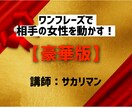 豪華版：女性と〇〇出来るフレーズ言語誘導を教えます 私はいつもこのフレーズを使用し、相手の女性との距離を縮めます イメージ1