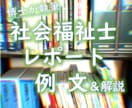 社会福祉士／レポート／例文＆解説を提供します 《オリジナルの参考例文≫＆≪解説で作成の方法論を知る≫ イメージ1