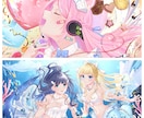 可愛い女の子のキャラクター！1枚絵お描きします 配信用サムネイル、歌ってみた動画イラスト等1枚絵お描きします イメージ6