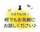 5分でもOK！どんな悩みでも相談にのります 何もないけど…ただ聴いて欲しい、話したい、呟きたい。 イメージ1