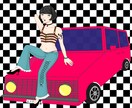 ポップでキュートな女の子イラストを描きます サンプル画像のようなはっきりとした色合いの絵柄となります イメージ3