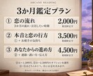 3か月の恋の流れと注目する時期を占います 3か月の恋の流れに、本音・進め方のオプションを追加 イメージ2