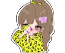 量産 ギャルピースでミニキャラ描きます ヒョウ柄パーカー×ギャルピースのミニキャライラスト イメージ3