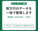 大量のExcel・CSVデータを整理・変換します 重複削除・表記ゆれ統一・EC移行｜5万行まで3,000円 イメージ1