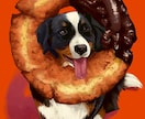ペット×食べ物のオシャレなイラストを描きます ★猫、犬、両生類、爬虫類など、どんな動物もリアルな質感で★ イメージ7