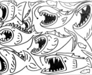 魚専門！僕だけのユニークな魚たちのイラスト描きます 個性豊かな魚たちを架空の魚たちをテーマに1匹も形が被らない！ イメージ1