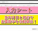 数秘術自動鑑定ツールを提供します コア数字と年運表をExcelで作成 イメージ1