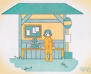 やさしいツートンカラーイラスト描きます 人物1人または動物1匹｜配色指定・おまかせOK イメージ1