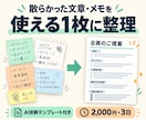 文章・メモを「使える1枚」に整理します 要点と次の行動が見える文書＋AI依頼文を納品 イメージ1