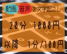 20分の音声の1000円で文字起こしいたします 20分以上は1分/100円で、音声をテキスト化しします！ イメージ1