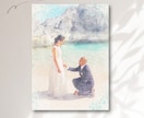 ふんわりとした水彩画風のリアル似顔絵を作成します 誕生日、ご結婚などお祝いやプレゼントに！キャンバスプリントも イメージ7