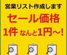 テレアポ・新規開拓に！営業リストを作成します 格安！！1件につき1円で承ります！ イメージ1
