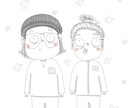 シンプルゆる似顔絵描きます 色塗りなしのシンプル似顔絵作成！ イメージ1