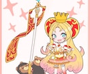 デフォルメキャラの1枚目描きます 小物・背景付きの1枚絵を描かせていただきます！ イメージ1