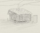 想像のサウナ小屋を丁寧なラフで描きます サウナを建てた、デザインした経験から描かせていただきます。 イメージ1