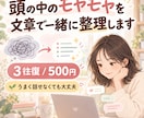 頭の中のモヤモヤを文章で一緒に整理します うまく話せなくても大丈夫。3往復でゆっくり整理 イメージ1