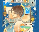 世界感を詰め込んだイラストをお描きします 配信音源ジャケット、動画サムネイルなどに。 イメージ1