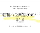 IT未経験の会社選びをサポートします ｜はじめてのIT転職をやさしく支える イメージ2