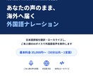 あなたの声で外国語ナレーション音声を制作します 翻訳・AIボイスでYouTube等の海外発信をサポート イメージ3
