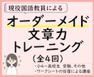 オーダーメイド文章力トレーニング4回を行います 個別課題で文章力を伸ばします。志望校が決まっている方に！ イメージ1