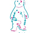 センス良く、かわいい２色のイラストデザインします 宇宙でサイケでボタニカルでトリッピーな独特な世界観で描きます イメージ9