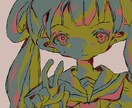 退廃的ポップな世界観のニ色塗り。一枚絵を制作します きっと伝わる温度がある。唯一無二の表現で世界観を構築します。 イメージ2
