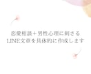 男性心理に刺さるLINE文章を具体的に作成します 男性心理に合わせた送るだけのLINEを作ります イメージ1