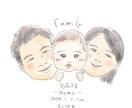 家族の似顔絵を水彩風に描きます 〜玄関やリビングなどで写真立てに入れて飾るなど〜 イメージ2
