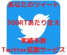 2ツイート　300RTになるまでずっと拡散します 300RT保証します！10万人以上へ拡散します【保証有】 イメージ1