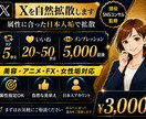 X(Twitter)でご希望ジャンルより拡散します 業界初！属性にあったアカウントより自然に拡散します。 イメージ1