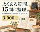 お店のよくある質問と回答を15問作ります 予約や来店前の疑問を読みやすい案内文に整理 イメージ1