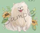 お花と愛犬の似顔絵・アイコン描きます やわらかいタッチのイラストですペット/犬/似顔絵/イラスト イメージ2