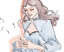 柔らかな線で、あなたらしさを描く似顔絵をしてます 可愛いおしゃれ絵、キラキラしてます イメージ2