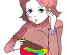 食べ物とかわいいキャラを描きます キャラクターが好きな食べ物を食べるシーンをイメージ イメージ4