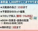 YouTube動画のカット/テロップ編集をします 完成尺ではなく、元動画の長さで料金を決定。 イメージ2