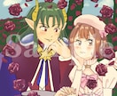 夢絵・コテ同にcp絵も♡ペアイラスト描きます 推しとの距離感まで描く♡表情がかわいい厚塗り夢絵 イメージ2