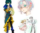 TRPG立ち絵、差分・ステッカー風・挿し絵描きます 貴方のオリジナルキャラクター、しっかりと形にしてみませんか？ イメージ1