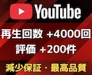 YouTubeの再生回数【4000回】増やします ☆再生回数+4000回と評価+200件が3,000円☆ イメージ1