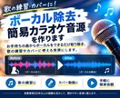 歌の練習にボーカル除去・簡易カラオケ音源を作ります お手持ちの曲のボーカルを除去し歌の練習やカバーに使える音源に イメージ1