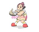 ポップで可愛らしいイラストをお描きします 全身イラスト、ポーズ自由、背景色も指定可！ イメージ4