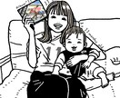 シンプルな線画イラスト（似顔絵）を描きます 思い出の瞬間を印象に残るイラストに✨ イメージ2