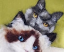 羊毛画であなたの猫ちゃんをそっくりに作ります どこにもない平面の羊毛アート！2L(13cm×18cm) イメージ4