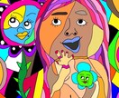 ポップでファンキーな絵になります 好きになっていただきたいファンキーな個性達 イメージ1