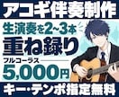 生演奏を重ねて歌ってみたのアコギ伴奏を作ります フル5,000円｜キー・テンポ指定無料／MIXも対応 イメージ1