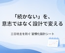 三日坊主を防ぐ習慣化設計シートを作ります 調子が悪い日でも回る、あなた専用の習慣の仕組み イメージ1