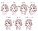 使いやすい表情6点セット♡可愛く丁寧にお描きします インスタ挿絵、セット、ブログ吹出し、X、 Web素材、似顔絵 イメージ5