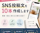 SNS投稿文を10本まとめて作成します SNS投稿の文章をまるっとお任せ！ イメージ1