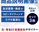 EC特化｜3枚で伝える商品説明画像を制作します 【構成＋コピー込】段階的に伝える3枚を設計・制作 イメージ1