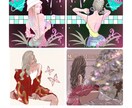 ふんわり繊細♡後ろ姿が大人可愛いアイコン描きます SNS運用を全力応援!後ろ姿＋正面向きのお得な２点セット♪ イメージ5